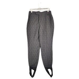 Vintage Schoeller Skifans Stirrup Pants Womens 14 Regular Black Gray Made in USA